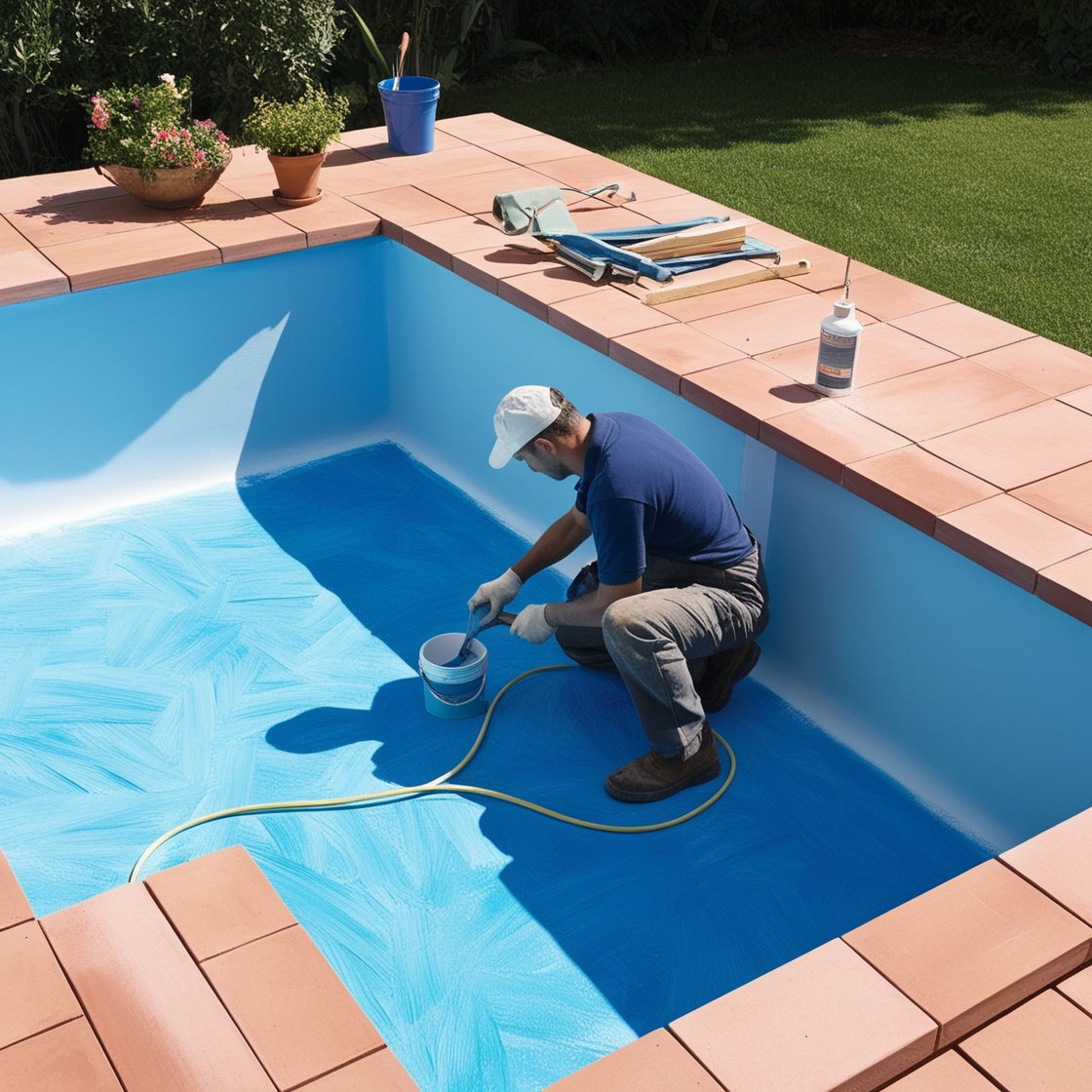 pintar piscina de fibra